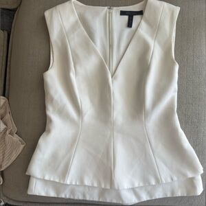 BCBGMaxAzria White Sleeveless Blouse